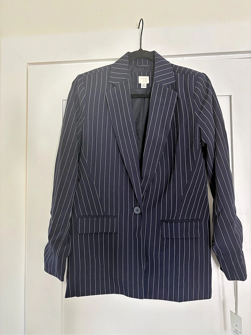 A New Day Pinstripe Blazer in Blue Size XS NWT